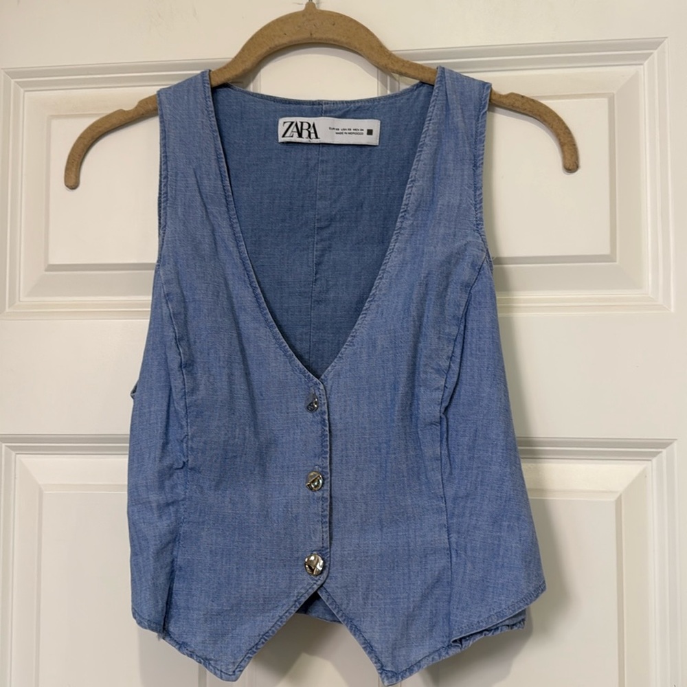 Zara Chambray Vest